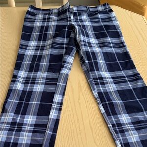 New York & Company Navy and White Plaid Dress Pants
